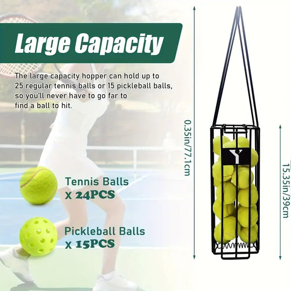 Portable Pickleball & Tennis Ball Collector, Pickle Ball Retriever Bas