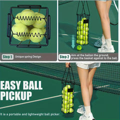 Portable Pickleball & Tennis Ball Collector, Pickle Ball Retriever Basket
