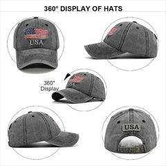 Hats For Men American Flag Patch Breathable Mesh Classic