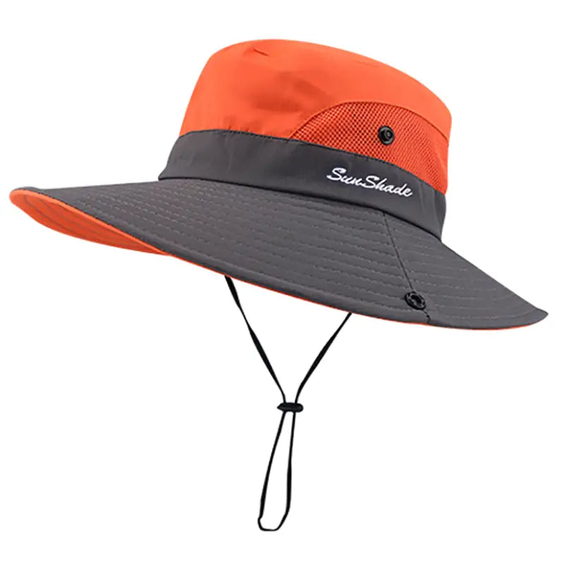 HAT, Bucket Style Hat with Cooling Mesh and Ponytail Opening