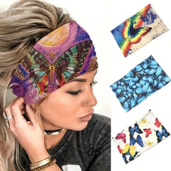 Headband, Butterfly Print Wide Headband For Women & Girls,