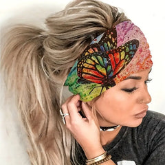 Headband, Butterfly Print Wide Headband For Women & Girls,