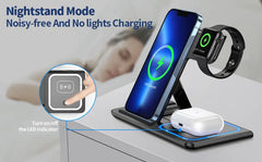 3-in-1 Fast Charging Station, Folding Wireless Charger Stand For iPhone...